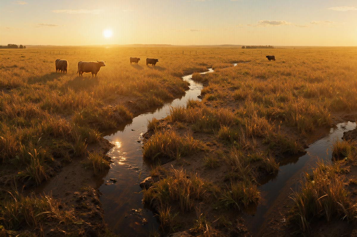 Guichon Creek flowing through Tunkwa Valley rangeland